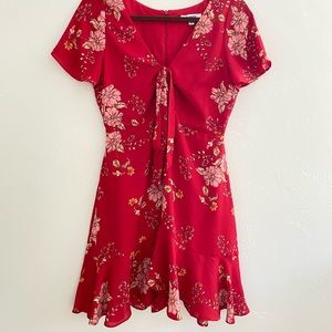 Red floral dress